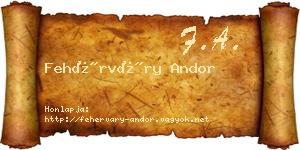 Fehérváry Andor névjegykártya
