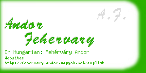 andor fehervary business card